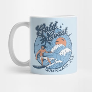 1970s Vintage Surfing Gold Coast, Australia Retro Sunset // Old School Surfer // Surf Australia Mug